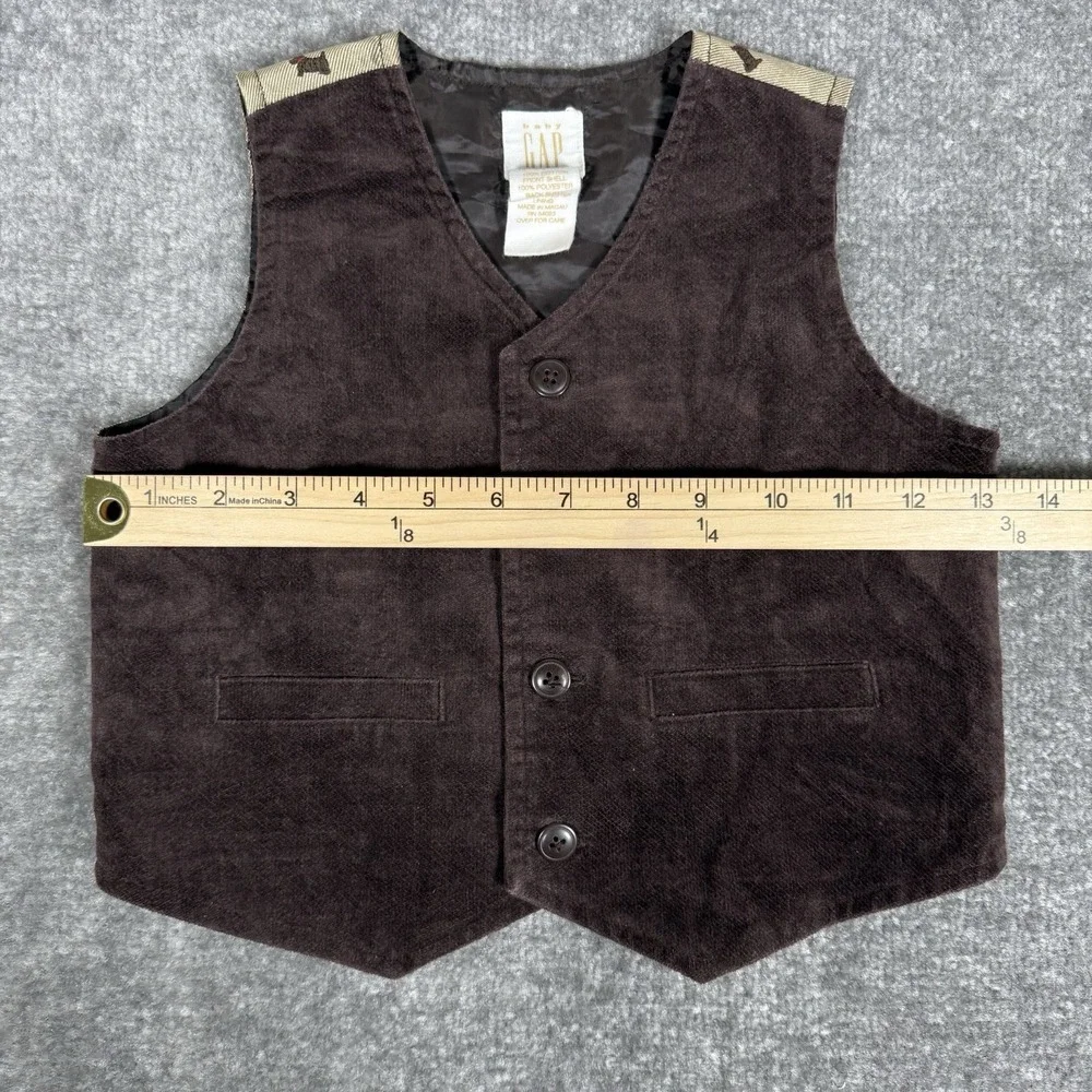 Baby Gap Vest Boys 12-24 mos Brown‎ Scottie Terrier Print